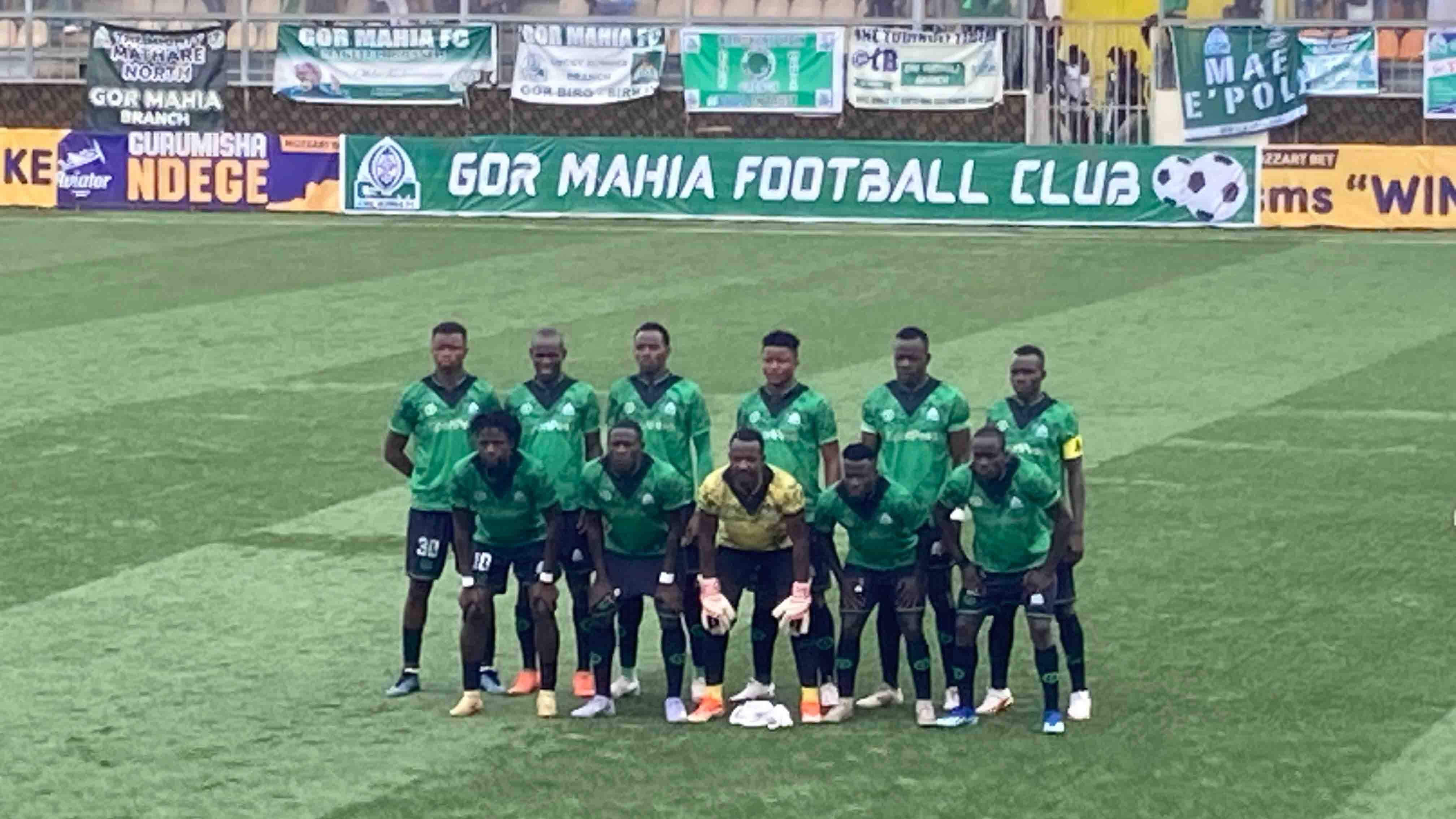 Gor Mahia players pose for a team photo before the match.