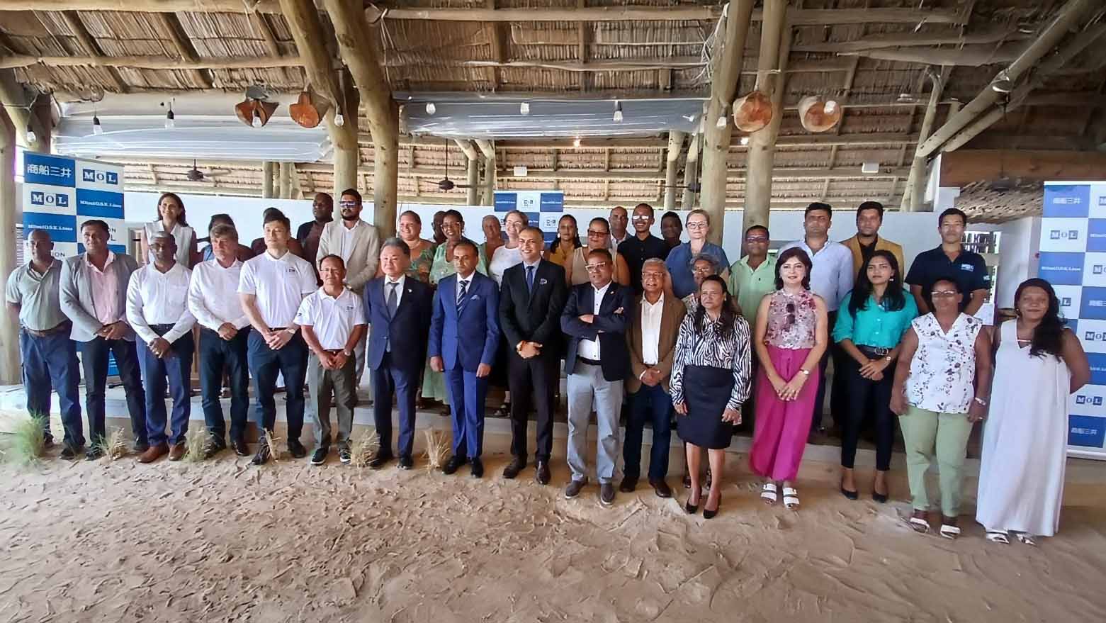 Group photo of NGO representatives, MOL staff, and partners at the MCT CFP5 award ceremony held at Preskil Island Resort.