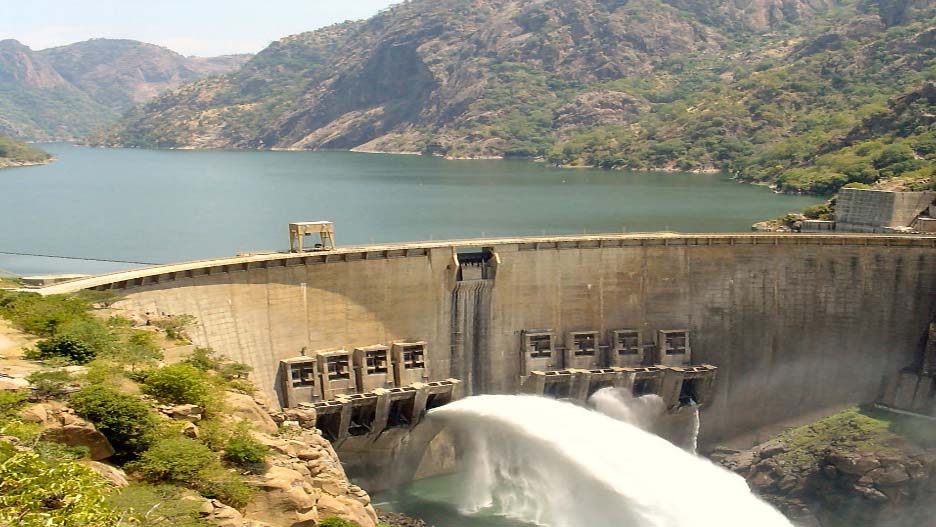 Cahora Bassa Dam generating hydroelectric power on the Zambezi River, a key source of Mozambique’s electricity exports.